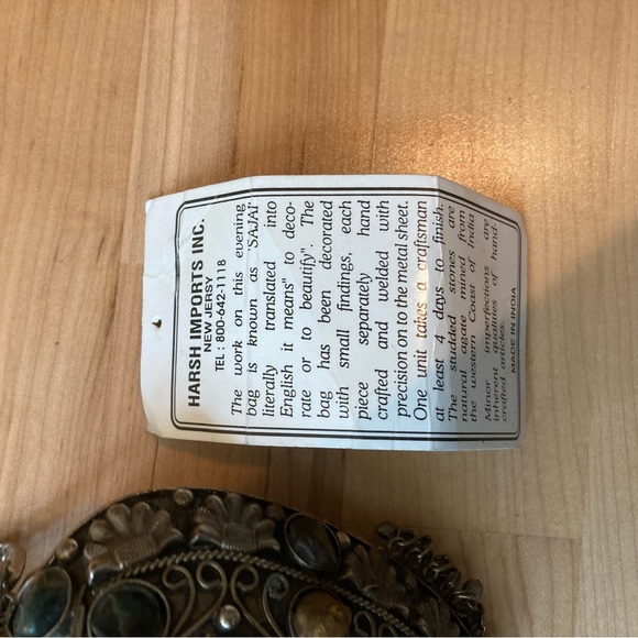 Vintage Sakai Shoulder Bag with stones and metal detail around purse - Picture 5 of 7